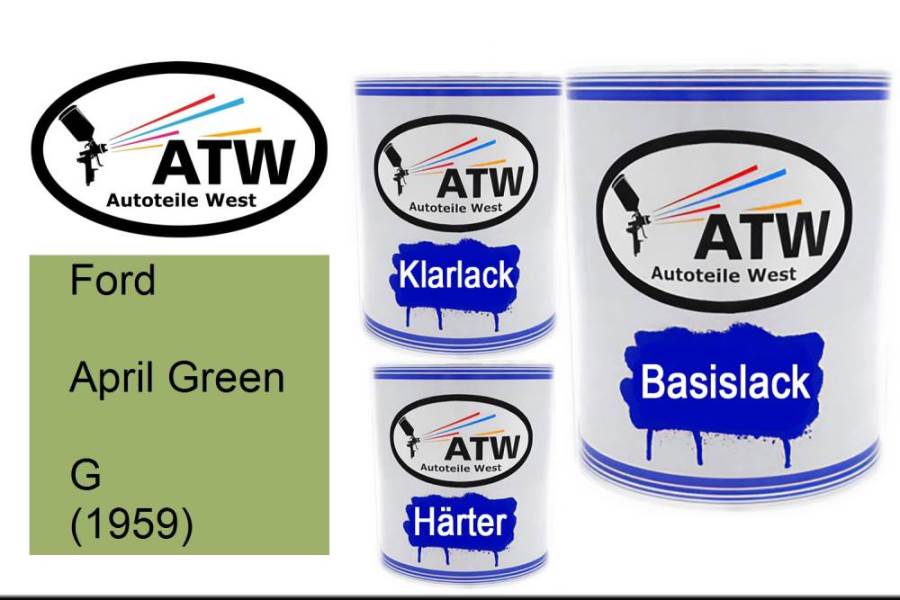 Ford, April Green, G (1959): 1L Lackdose + 1L Klarlack + 500ml Härter - Set, von ATW Autoteile West.